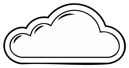 Fototapeta premium Outline cloud design element for weather and digital concepts