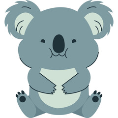 Cute Cartoon Koala Bear Sitting Illustration © Maiza 