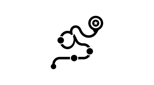 Icon of a DNA Helix Representation in Modern Vector Style for Scientific and Educational Use