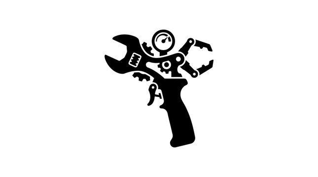Vector Icon Of A Wrench Hammer Screwdriver And Pliers In One Tool