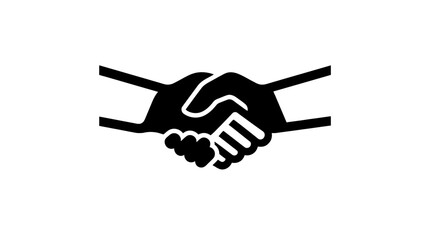 Obraz premium Icon of Handshake Symbolizing Agreement and Partnership in Flat Style