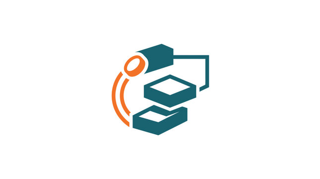 Vector Icon of Digital 3D Printing Technology for Modern Manufacturing