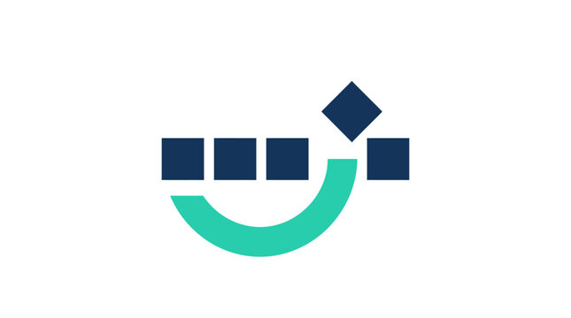 Icon of a Smiling Face with Digital Elements in a Modern Vector Style