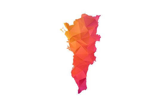 Manila Map - Polygon Style Vector Illustration in Orange and Pink Gradient, Low Poly Geometric Design, Isolated on White Background for Infographics and Education.