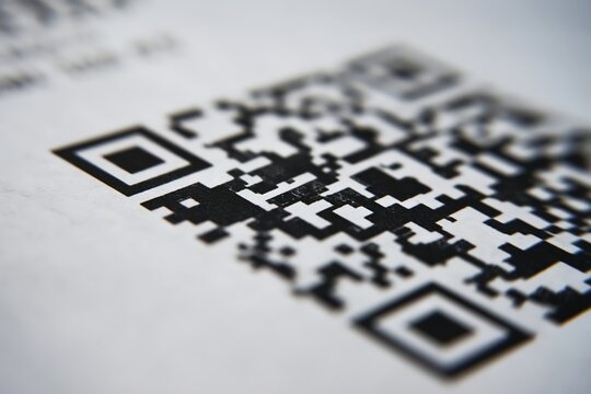 Detailed view of a qr code on a receipt