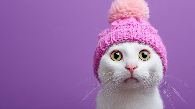 pink cat with pink ribbon 