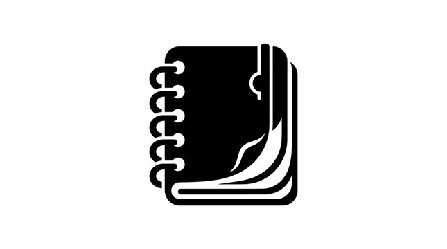 Icon of Notebook or Journal in Flat Vector Design for Office and Education Use