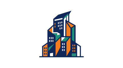 Naklejka premium Vector Icon of Modern Cityscape Building Skyscraper for Urban Infrastructure Illustration