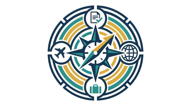 Vector Icon Of Global Navigation Compass Map And Travel Planning