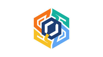 Fototapeta premium Icon of Modern Geometric Hexagon Shape for Digital Technology or Business Applications
