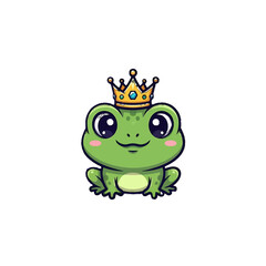 Obraz premium A cartoon frog wearing a crown.