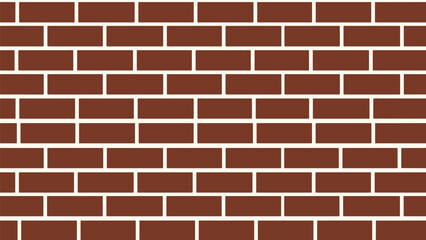 Obraz premium Seamless background pattern of a traditional brown brick wall with white mortar lines shown in a clean and simple flat design style.