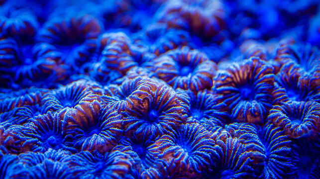 Reef corals under water as a layout. Sea life, ocean, reef.