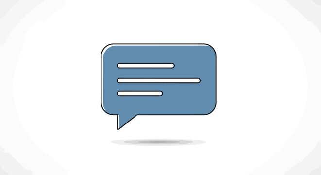 Blue speech bubble icon symbol.