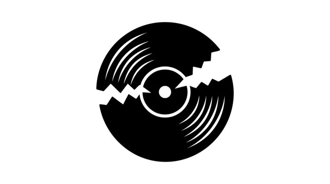 Icon of a Vinyl Record for Music and Audio Media in Flat Style