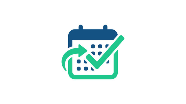 Icon of Calendar with Checkmark for Appointment and Event Scheduling - Vector Icon