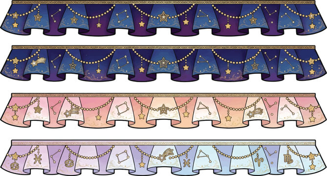 Elegant Zodiac Garland Banner with Celestial Constellation Decorations