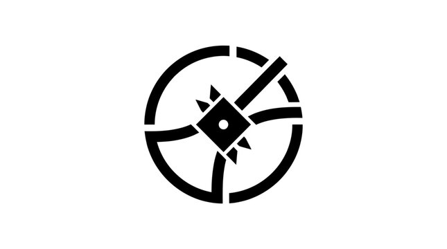 Icon of Satellite Dish Antenna Communicating With Satellites in Orbit Vector Icon