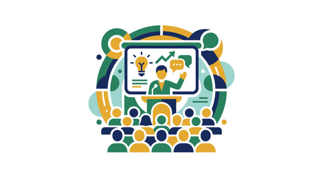 Vector Icon of Online Learning and Digital Education in a Modern Style