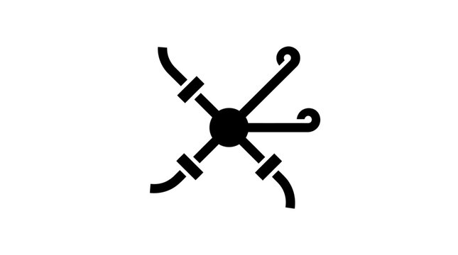 Vector Icon of a Modern Pinwheel Spinner Wheel in Minimalist Style for Game or Toy Design