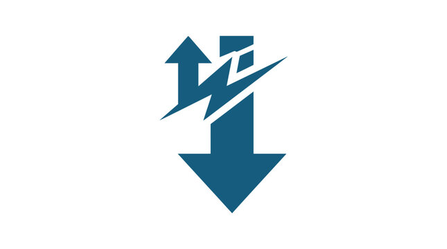 Icon of Upward and Downward Arrows with Graph Lines for Market Analysis and Data Trends