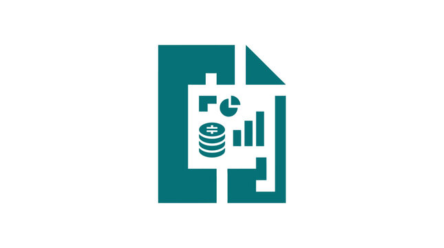 Vector Icon of Financial Data Analysis and Business Growth in Flat Style