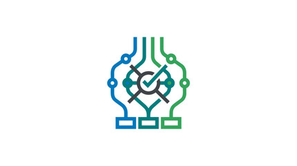 Fototapeta premium Vector Icon of Hand Holding Checkmark for Security and Verification in Digital Technology
