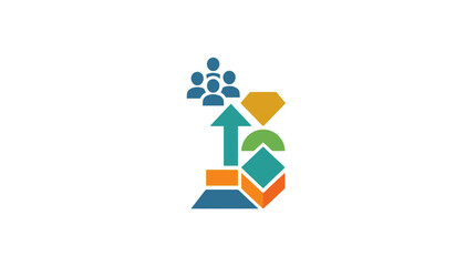 Fototapeta premium Icon of Business Growth and Team Collaboration Vector Icon
