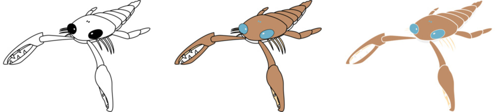 ポップなウミサソリ(プテリゴトゥス)のイラストセット