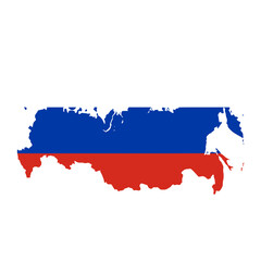 Fototapeta premium Russia Flag in Map Shape
