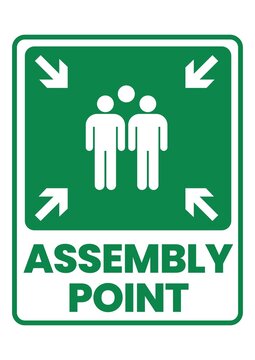 Green and White Assembly Point Sign Document 
