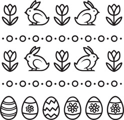 Naklejka premium vector set of easter eggs