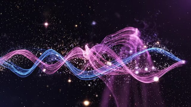 Abstract space nebula with glowing particles for commercial backgrounds, digital design, and advertising