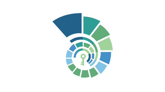 Icon of a Digital Security Key in Circular Style for Cybersecurity and Data Protection