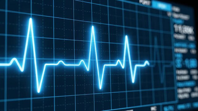 Heart rate monitor display for tech concepts, digital marketing, and scientific projects