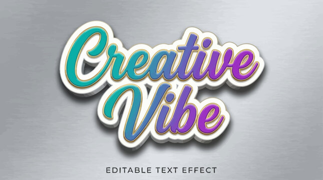 Modern sticker typography style with smooth script font, layered outline border and subtle shadow, editable text effect