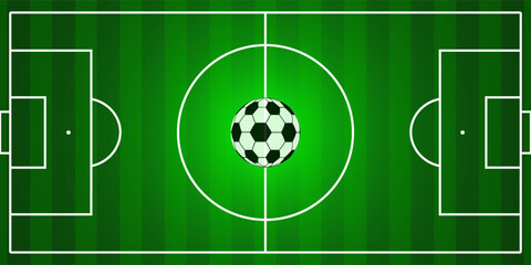 soccer field in flat style. football stadium vector illustration on isolated background. sport plan sign business concept. © Aril