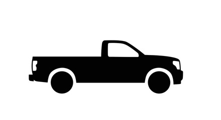 Obraz premium Black silhouette pickup truck.