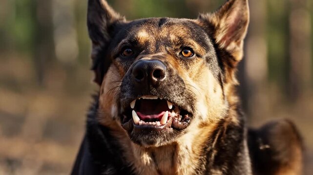 Closeup of a German Shepherd dog for commercial backgrounds, digital design, and advertising