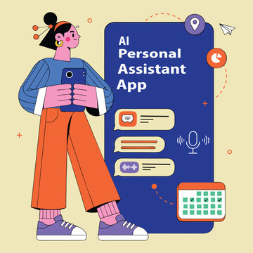 AI Personal Assistant App &ndash; Modern Illustration