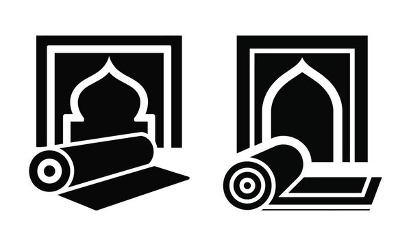 Islamic architecture and rolled paper, vector illustration