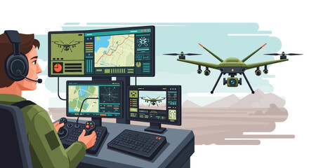 Soldier Analyzing Digital Map for Tactical Planning © hermas