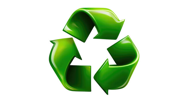 Eco-Friendly Cycle: A vibrant green recycling symbol, a universal emblem of environmental consciousness, signifies the essential practice of reusing resources for a sustainable future.