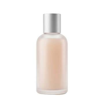 Frosted glass cosmetic bottle isolated. Blank beauty product mockup.