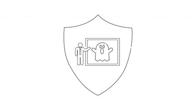 Ghost Hunting Academy Shield - A Spooky Educational Concept.