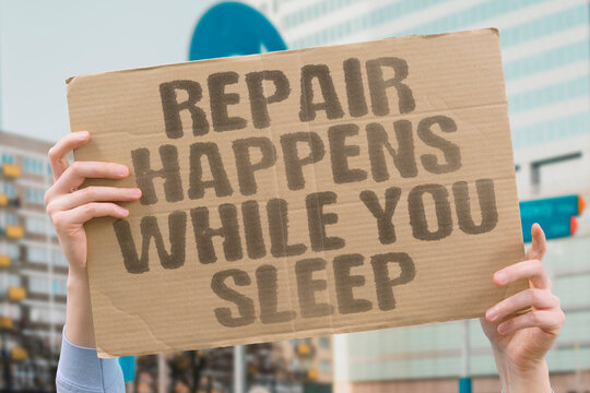 "Repair Happens While You Sleep" Without adequate sleep the biological maintenance window closes and damage accumulates unchecked. SLEEP. BODY. REPAIR. RECOVER. HEALTH.