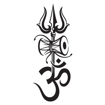 Hindu Om Symbol with Trident.