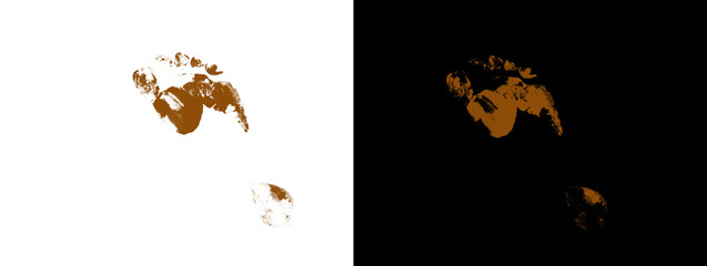 Obraz premium Brown World Map Silhouette on Split White and Black Background