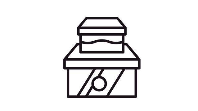 Minimalist black and white vector icon of a printer or office scanner device, featuring a clean linear design for business and technology concepts.
