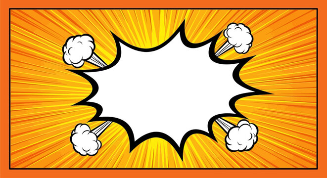 Vibrant comic book-style speech bubble explodes with colorful popcorn in a digital illustration